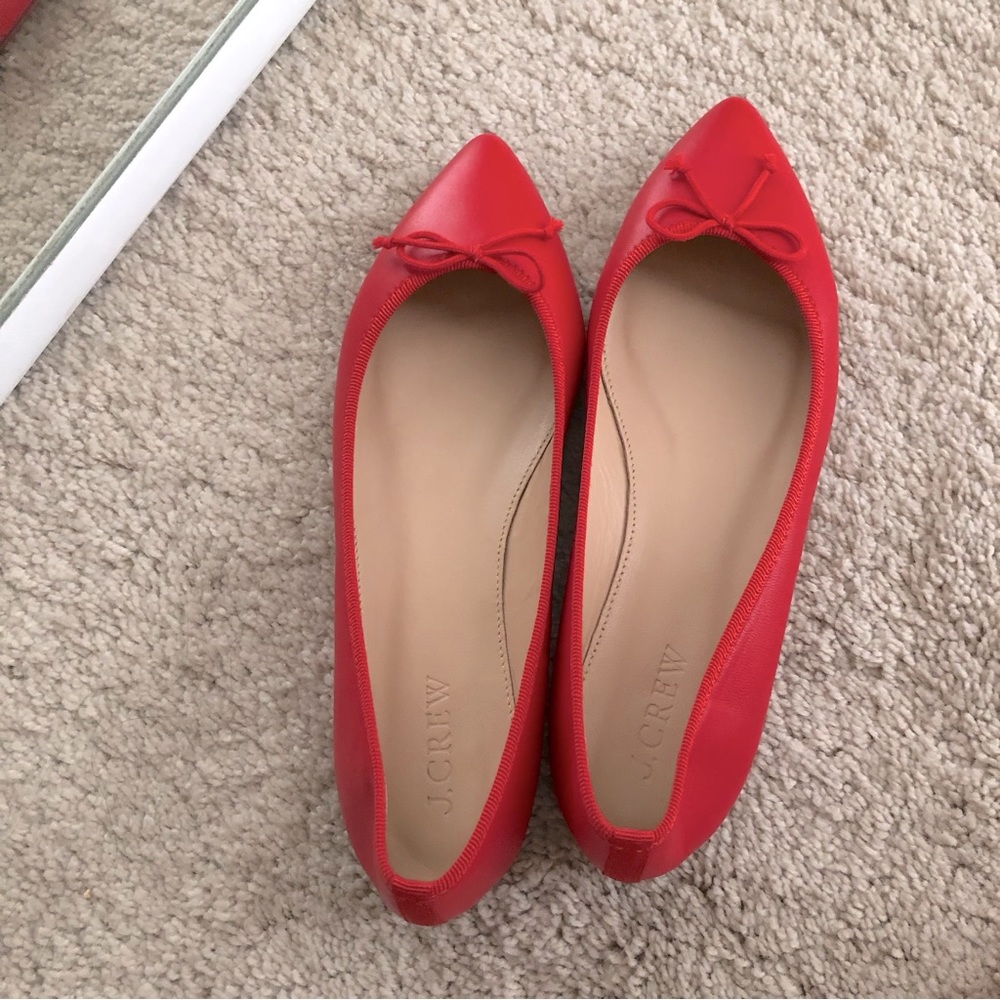 NWT JCrew Gemma Ballet Flats - Red, US6